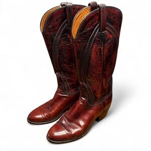 Lucchese Rich Cherry red goat leather Cowboy Boots women’s 7